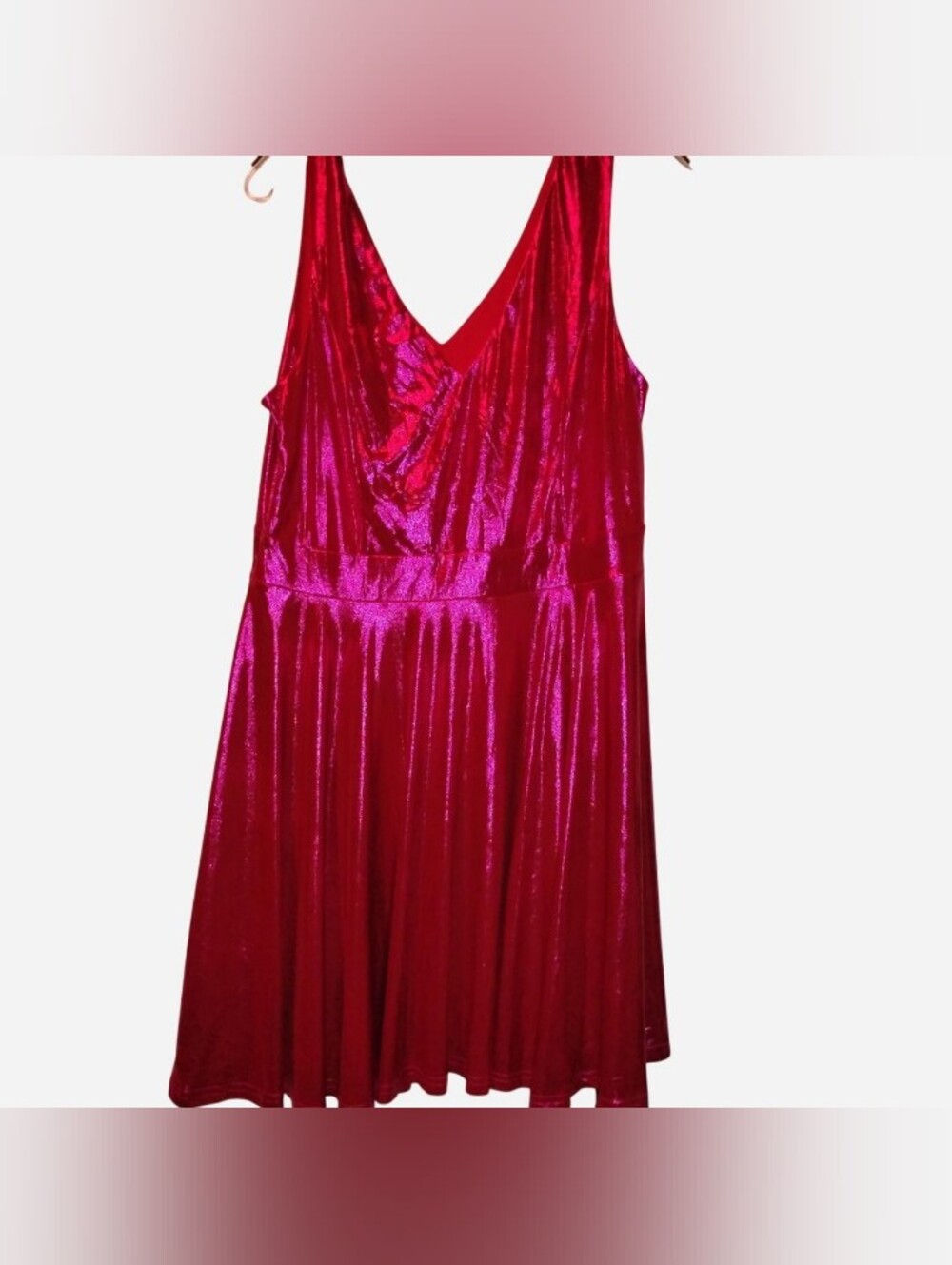 NWT Allegra K Metallic Liquid Foil Skater Dress Size XL